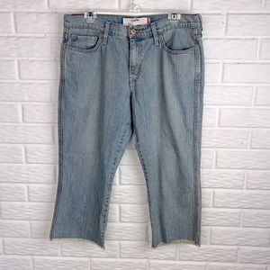 LEVI’S 515 CAPRI JEANS LIGHT WASH RAW HEM WOMENS SIZE 12